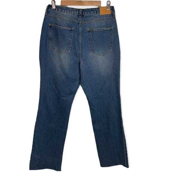 NWT Avec Les Filles Distressed High Rise Raw Hem  Slit Jean - Picture 4 of 8